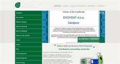 Desktop Screenshot of ekovent.ba